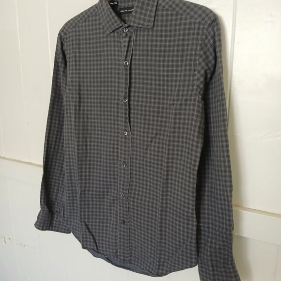 Ralph Lauren Shirt Black Label Button Up Men's Small Plaid Long Sleeve Cotton - Picture 2 of 11